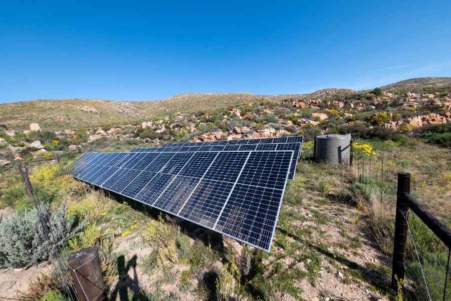 Borehole solar array and water tank